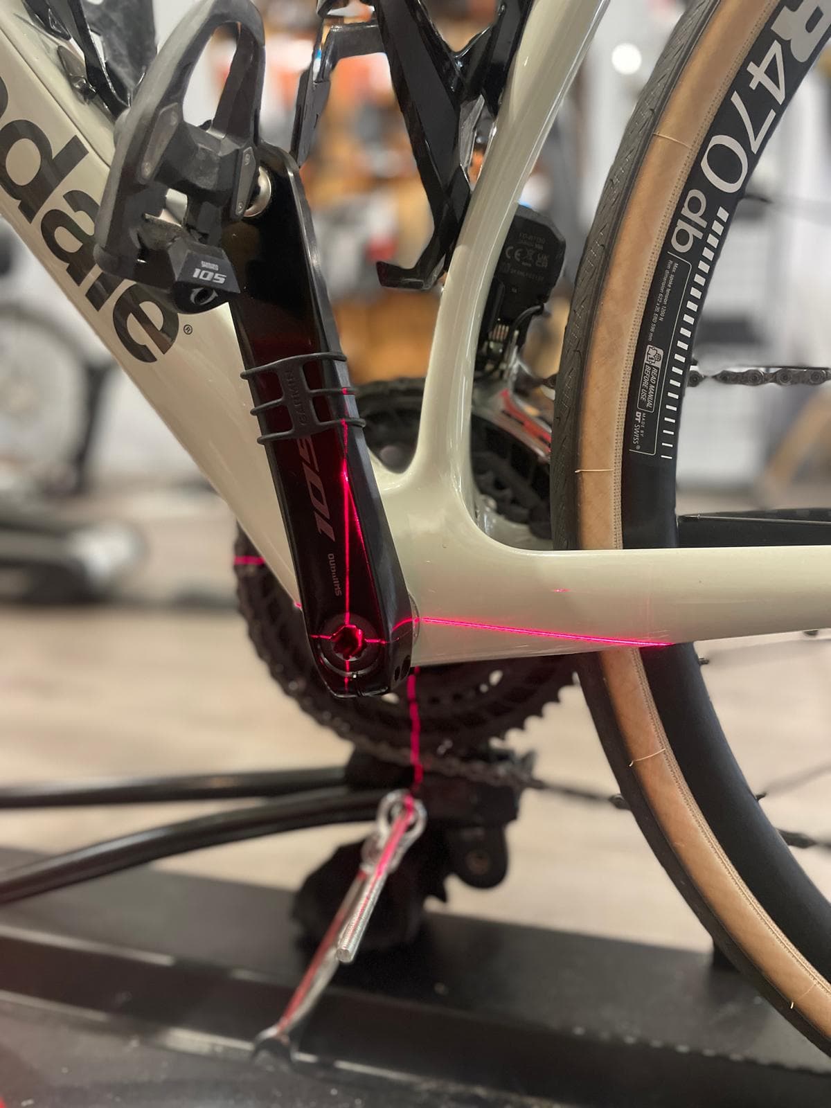 Laseruitlijning van cleat, crank en knie